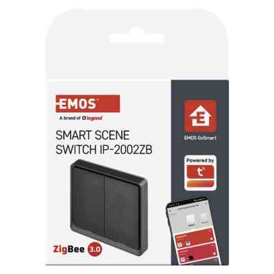 Умный выключатель EMOS H5015 2 buttons ZigBee 3.0 Black (H5015) Винница