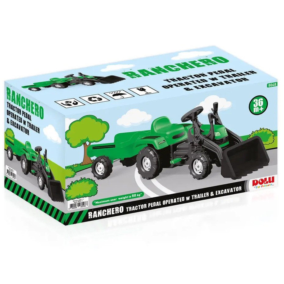 Детский педальный трактор экскаватор с прицепом и ковшом DOLU 8048 на педалях для детей Киев - изображение 5
