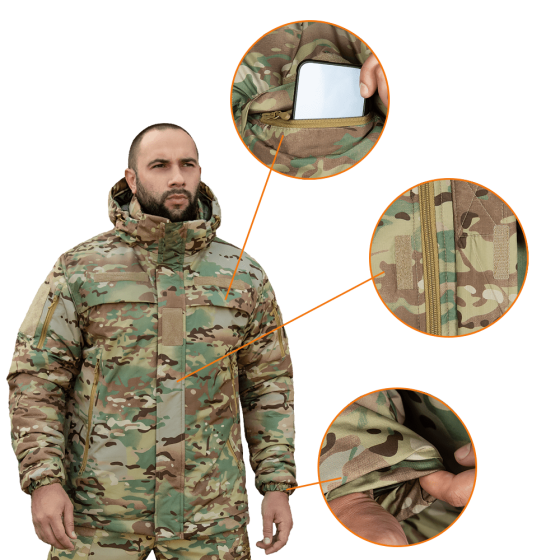 Зимний тактический комплект Patrol Climashell (куртка и штаны на подтяжках) Мультикам S Винница