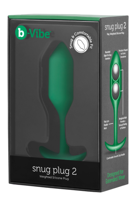 Анальная пробка со смещенным центром тяжести B-Vibe Snug Plug 2, силиконовая, зеленая Sex Aura Киев - изображение 9