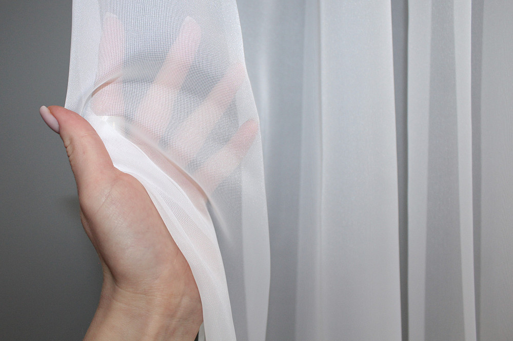 Тюль на трубу "Карман" VR-Textil н101 Шифон однотонний Білий 600х270 см (44-040) Київ - фото 4