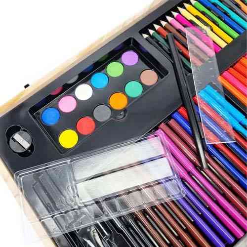Набор художественный для рисования 220 предметов, деревянный кейс Винница
