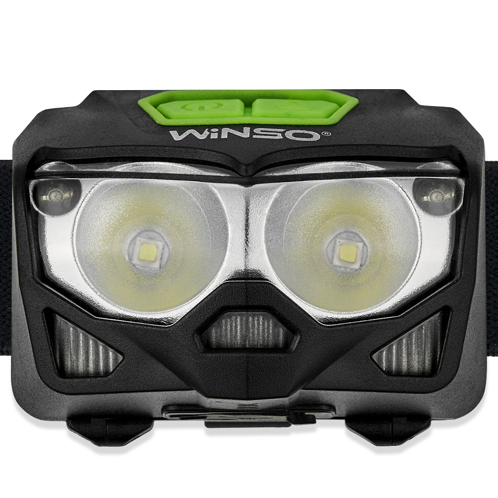 Ліхтар налобний Winso Pro 500Lm, 2x5W CREE XTG, 1200mAh/3xAAA, з сенсором білий/червоний Львів - фото 2