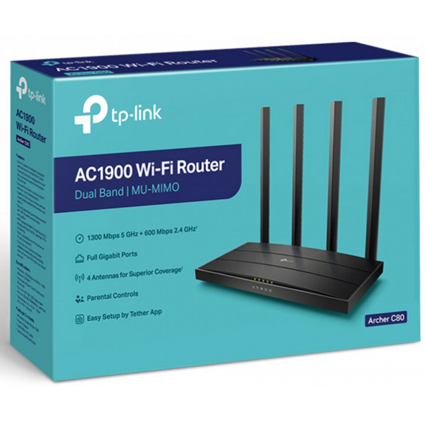 Маршрутизатор TP-Link Archer C80, AC1900, 4xGE LAN, 1xGE WAN, MU-MIMO, Beamforming (Archer C80) Киев - изображение 4
