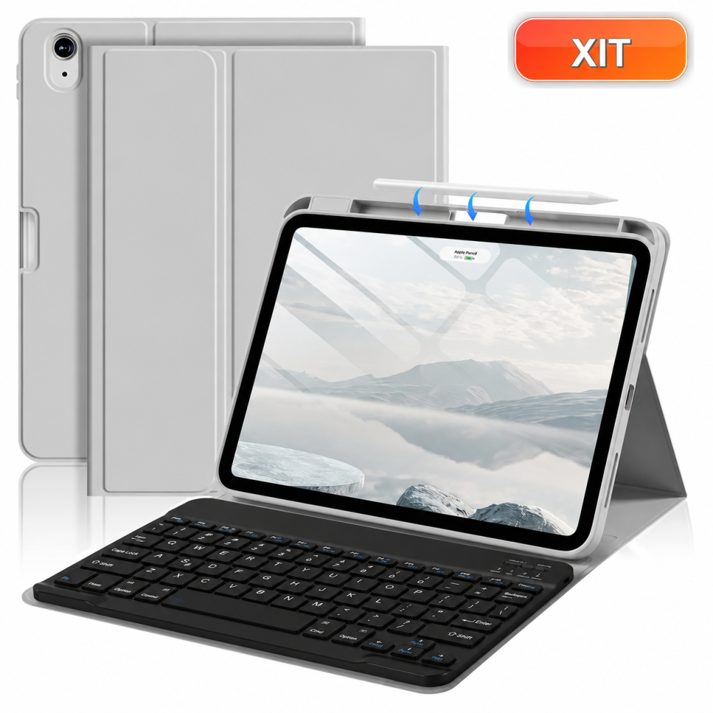 Клавіатурний чохол для iPad Air 11" сумісний з M4/M3/M2/M1 сірий QWERTY знімна Bluetooth-клавіатура тримач для Apple Pencil Київ - фото 9