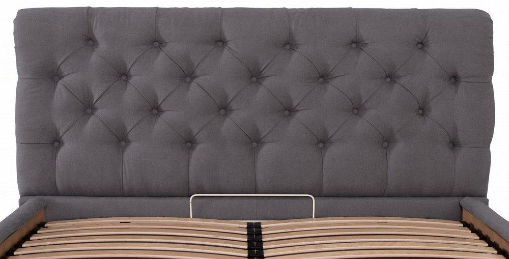 Кровать Двуспальная London VIP 180 х 190 см Мисти Dark Grey С дополнительной металлической цельносварной рамой Темно-серый Днепр - изображение 15