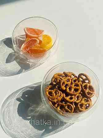 Тарілка піала-боул Olens "Звілінг" 500 мл подвійне скло для дому та ресторану Київ