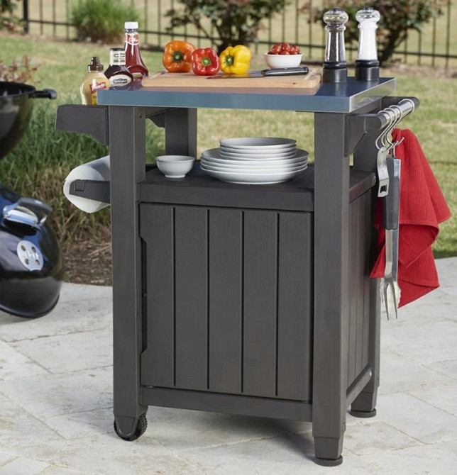 Стол-буфет садый для барбекю Keter UNITY, коричневий, 105 л Киев - изображение 9