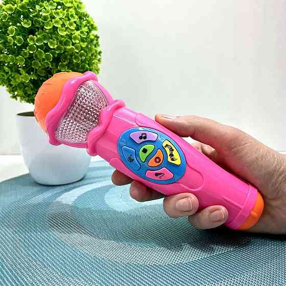 Мікрофон Limo Toy музичний дитячий 19см Рожевий (7043 UA) Чернігів