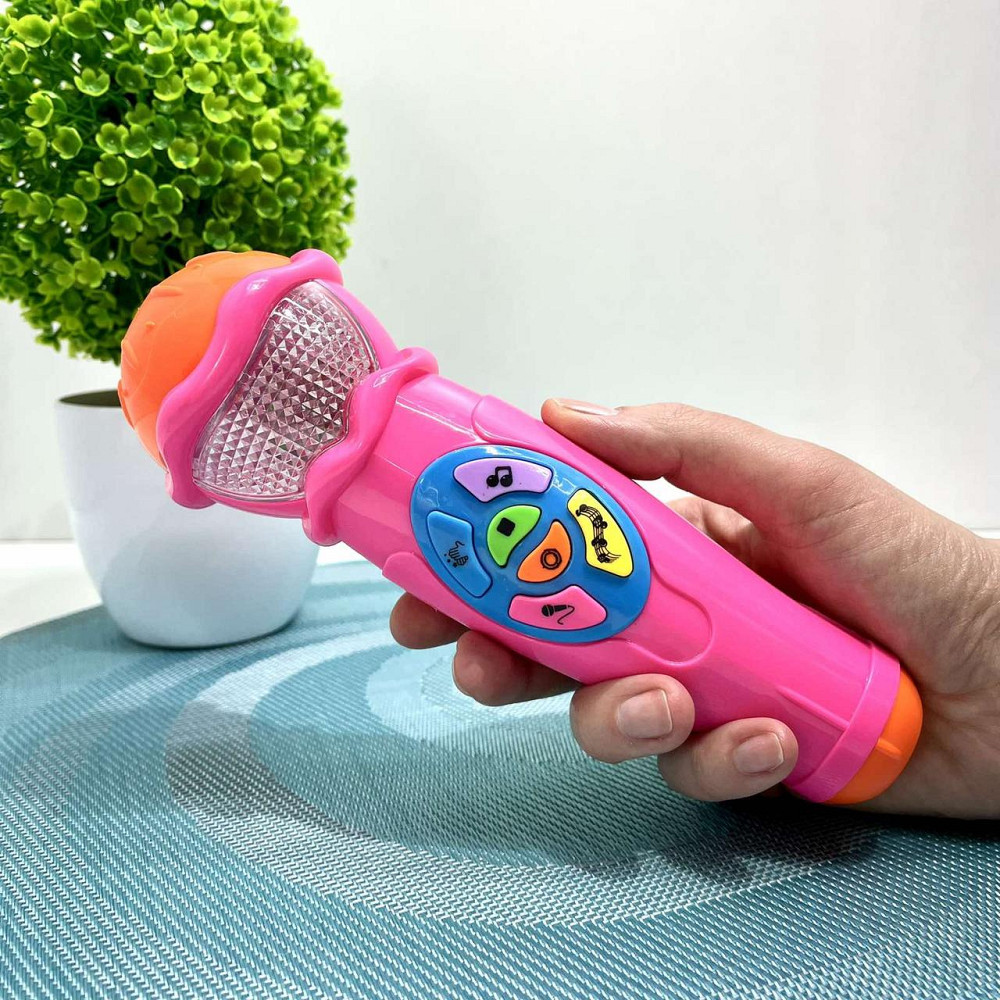 Мікрофон Limo Toy музичний дитячий 19см Рожевий (7043 UA) Чернігів - фото 1