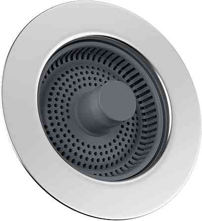 Заглушка для кухонної мийки Hibbent KD620-1 нержавіюча сталь/ABS 3-в-1 поп-ап універсальна 70-86 мм глибина >22 мм фільтр-сітка Київ