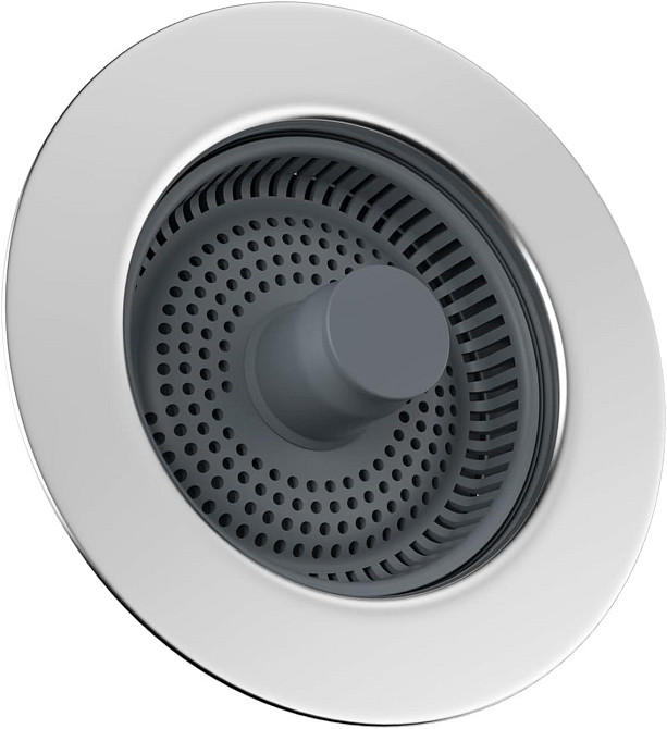 Заглушка для кухонної мийки Hibbent KD620-1 нержавіюча сталь/ABS 3-в-1 поп-ап універсальна 70-86 мм глибина >22 мм фільтр-сітка Київ - фото 1