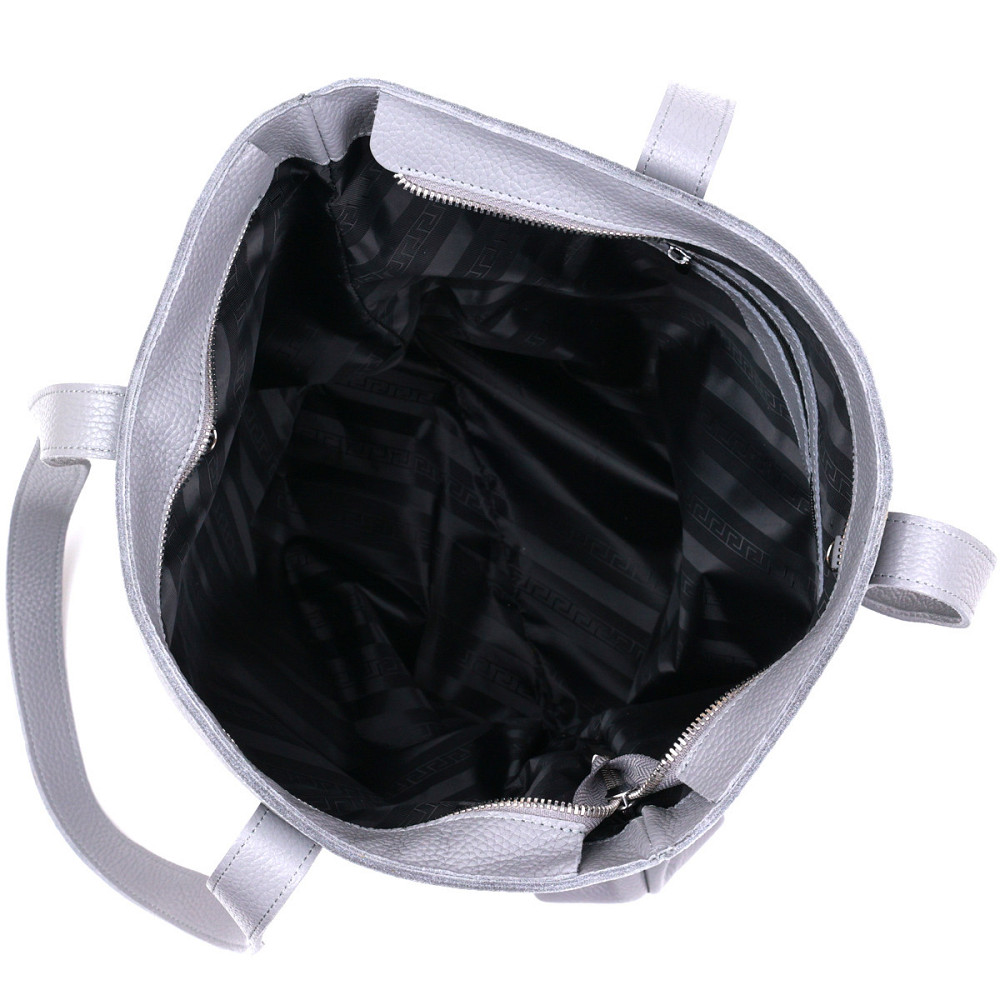 Кожаная женская сумка-шоппер Shvigel 16360 Серый Киев - изображение 4