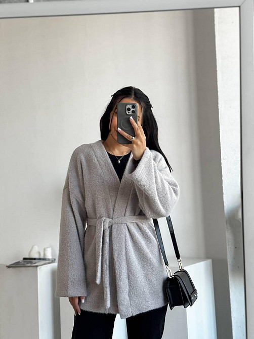 Жіночий теплий модний кардиган альпака Молочний, 42/44 Одеса - фото 4