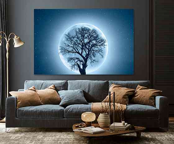 Картина холст в гостиную / спальню  Дерево в місяці   MLP_176 70x140 см Киев