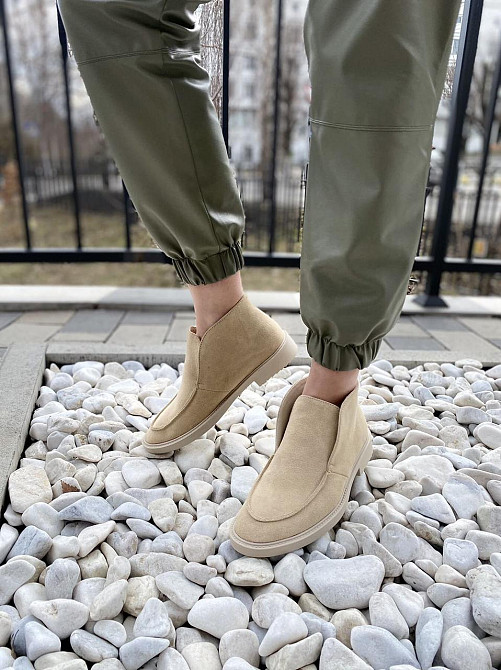 Daragani Черевики жіночі Daragani бежеві натуральна замша высота 9 см размеры 37-39 (4168) Коломыя - изображение 7