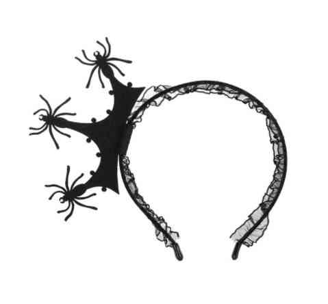 Обруч на Хэллоуин Пауки на короне one size черный Киев