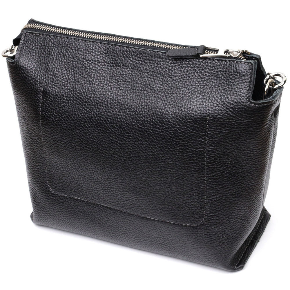 Якісна жіноча сумка з натуральної шкіри GRANDE PELLE 11655 Чорна Київ - фото 2