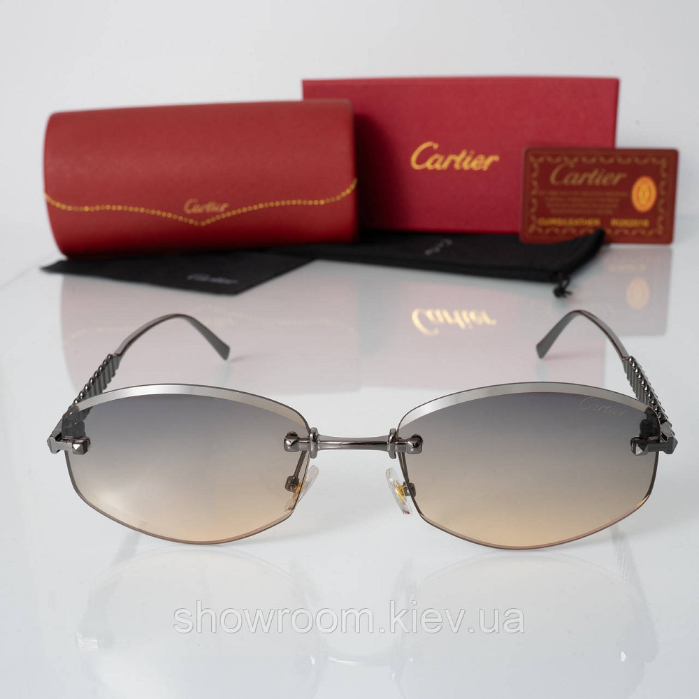 Женские солнцезащитные безоправные очки Cartier (803-1) Киев - изображение 2