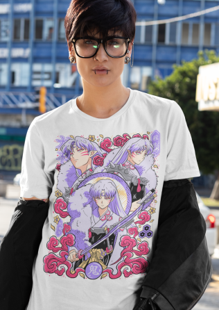 Футболка аниме Інуйасха Кагоме Хигурасхи Сессхомару оверсайз (S/M/L) Черний AnimeJ0715 Днепр