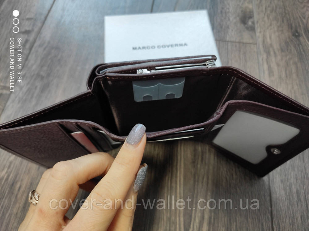 Женский кошелёк коричневого цвета в три сложения из кожи Marco Coverna Киев - изображение 5