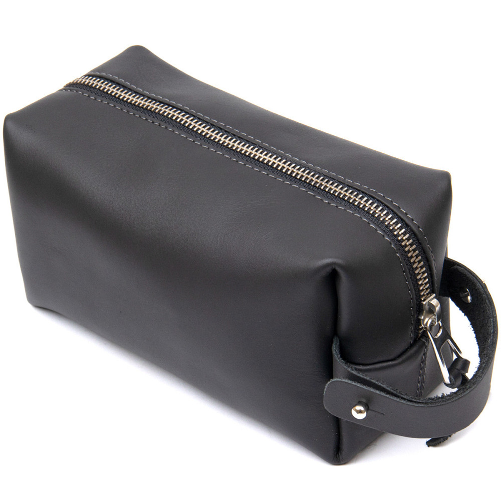 Матовый мужской кожаный несессер GRANDE PELLE 11509 Черный Киев - изображение 2