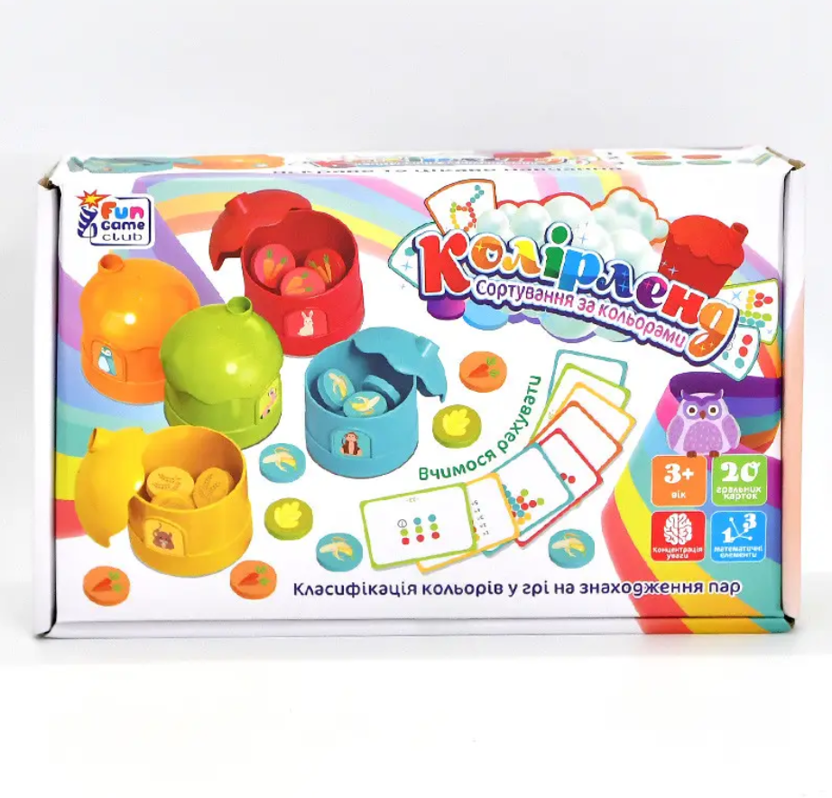 Настільна гра 4FUN Game Club Колірленд 20 карток 5 боксів-будиночків (56703) Чернігів - фото 1