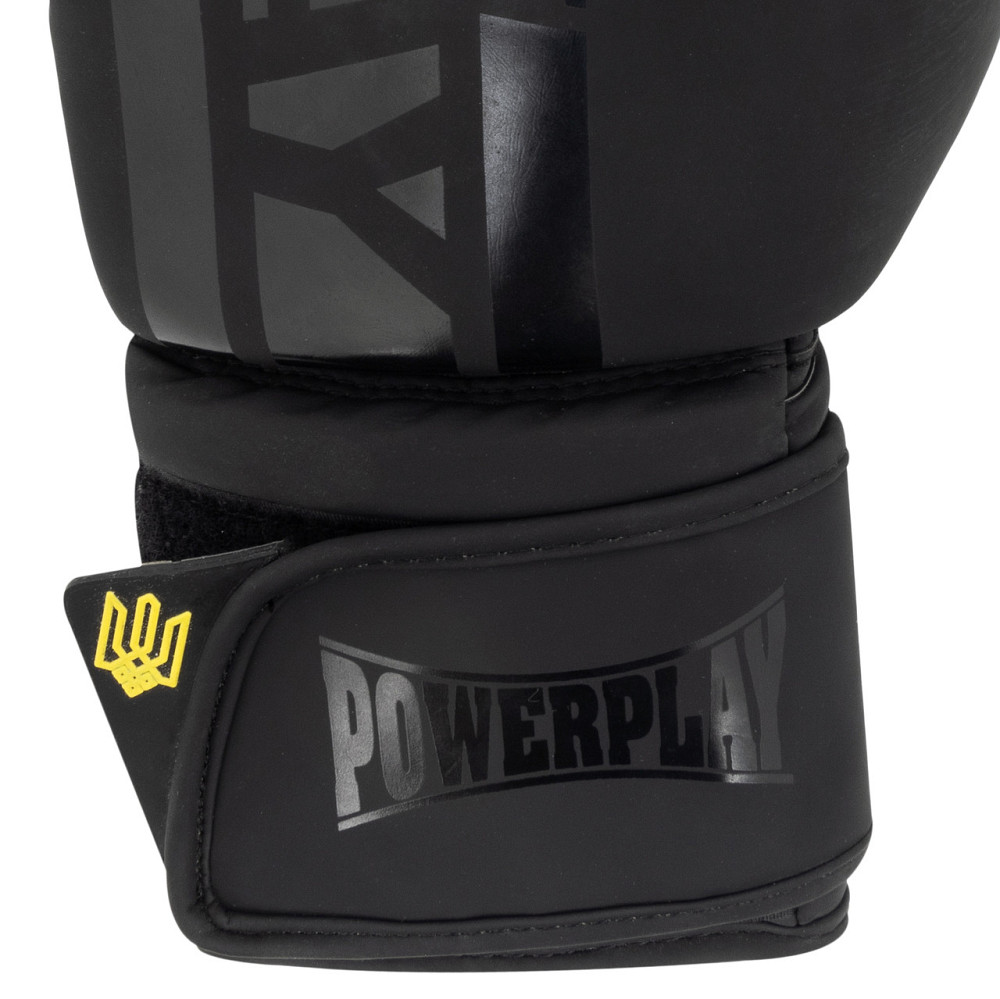 Боксерські рукавиці PowerPlay 3021 Ukraine Чорніі 8 унцій Каменское - изображение 7