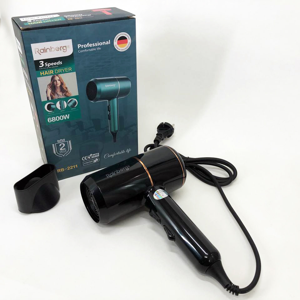 Фен для укладки волос салонный Rainberg RB-2211, Фен для укладки прически Фены сушки волос QS-54 Львов - изображение 5