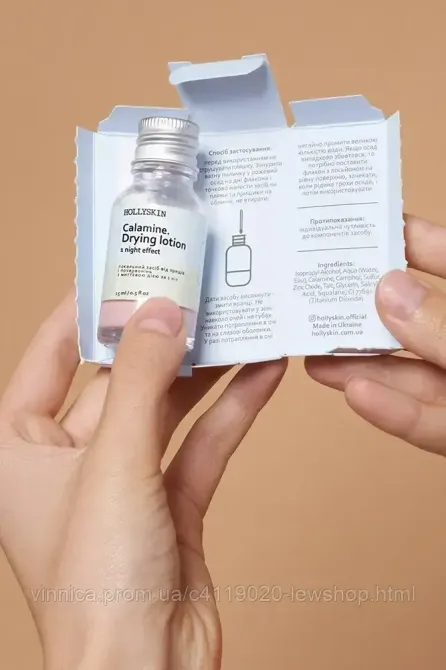 Локальное средство от прыщей и покраснений с моментальным действием за 1 ночь HOLLYSKIN Calamin. Drying Lotion 15 мл Черновцы - изображение 3
