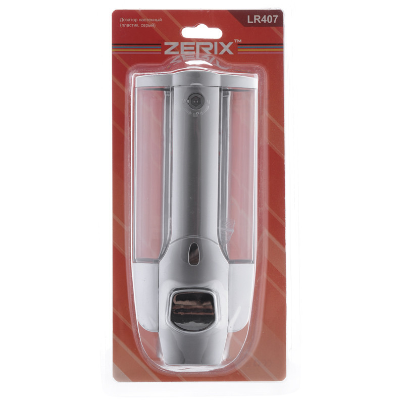 Дозатор для рідкого мила настінний сірий Zerix LR407 (ZX2718) Київ - фото 3