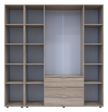 Комплект шаф для одягу Doros Гелар (2 шт.) 194х49,5х203,4 см Дзеркало/Дуб сонома (DRS-011139) Львів