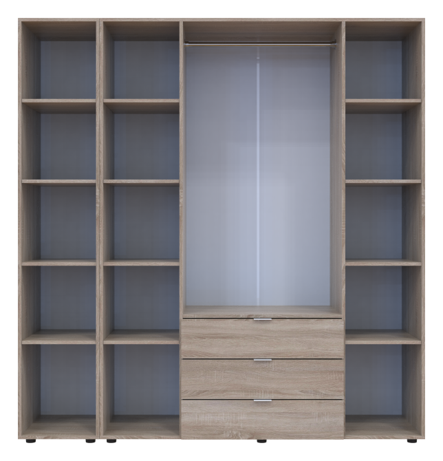 Комплект шаф для одягу Doros Гелар (2 шт.) 194х49,5х203,4 см Дзеркало/Дуб сонома (DRS-011139) Львів - фото 5