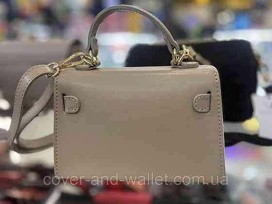 Ультра компактна жіноча сумка крос-боді в кольорі тауп Virginia Conti Київ