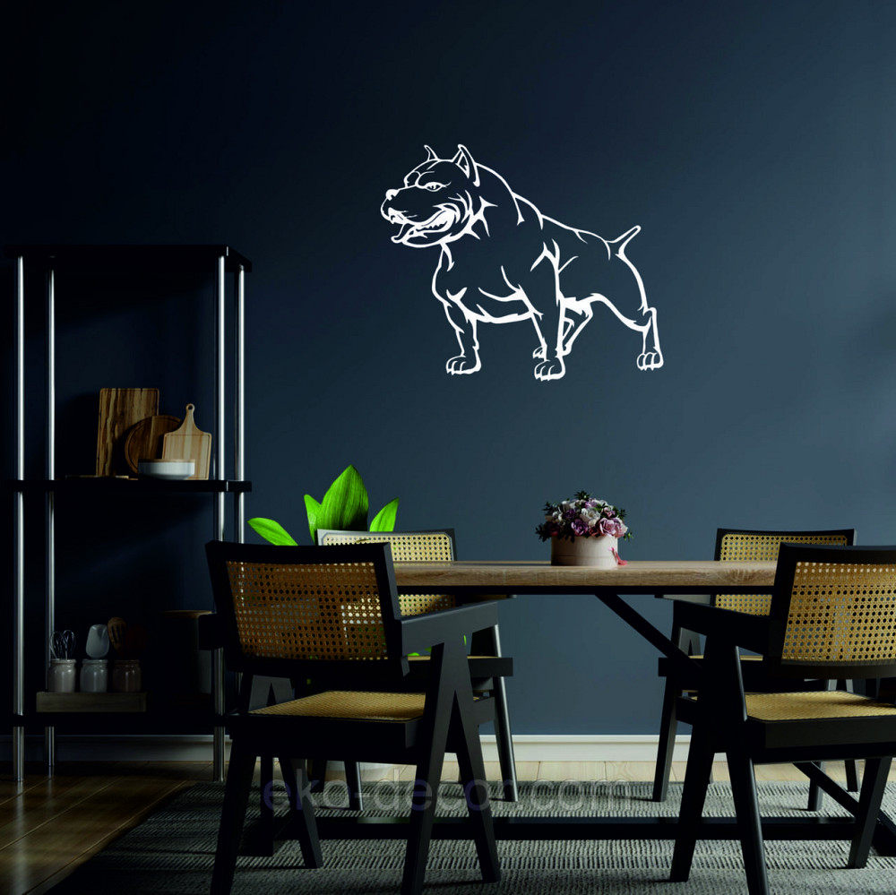 Декоративне настінне Панно «Американський пітбультер'єр» Декор на стіну 50*41 см, Білий Київ - фото 6