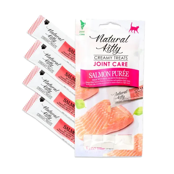 Крем-снек для кішок Natural Kitty Fuctional Creamy Treat Salmon Puree Joint Care пюре з лосося (для догляду за суглобами) 4 х 12 г Вінниця