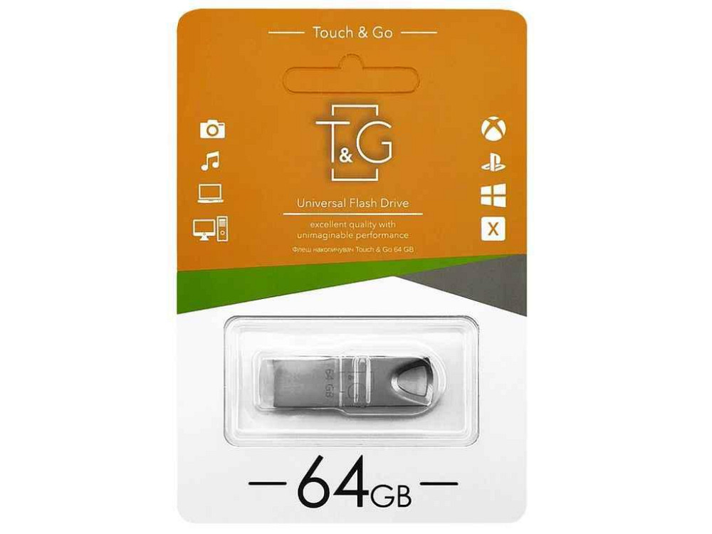 Флешка USB 64GB 2.0 117 Metal сталева ТМ TG Київ - фото 1