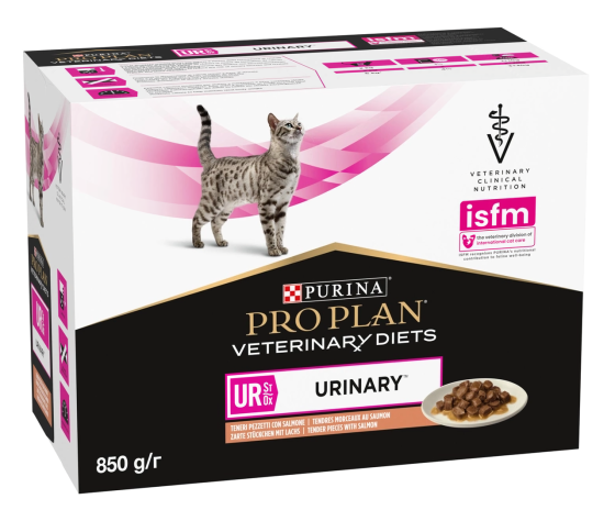 Упаковка Purina Pro Plan Veterinary Diets Urinary для котів розчинення струвітних каменів з лососем 10 x 85 г Вінниця