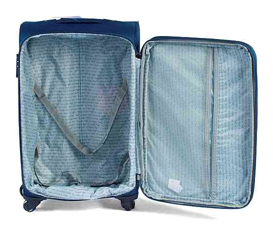 Чемодан тканевый WINGS 1706 средний 65 см темно-синий 4 колеса Киев