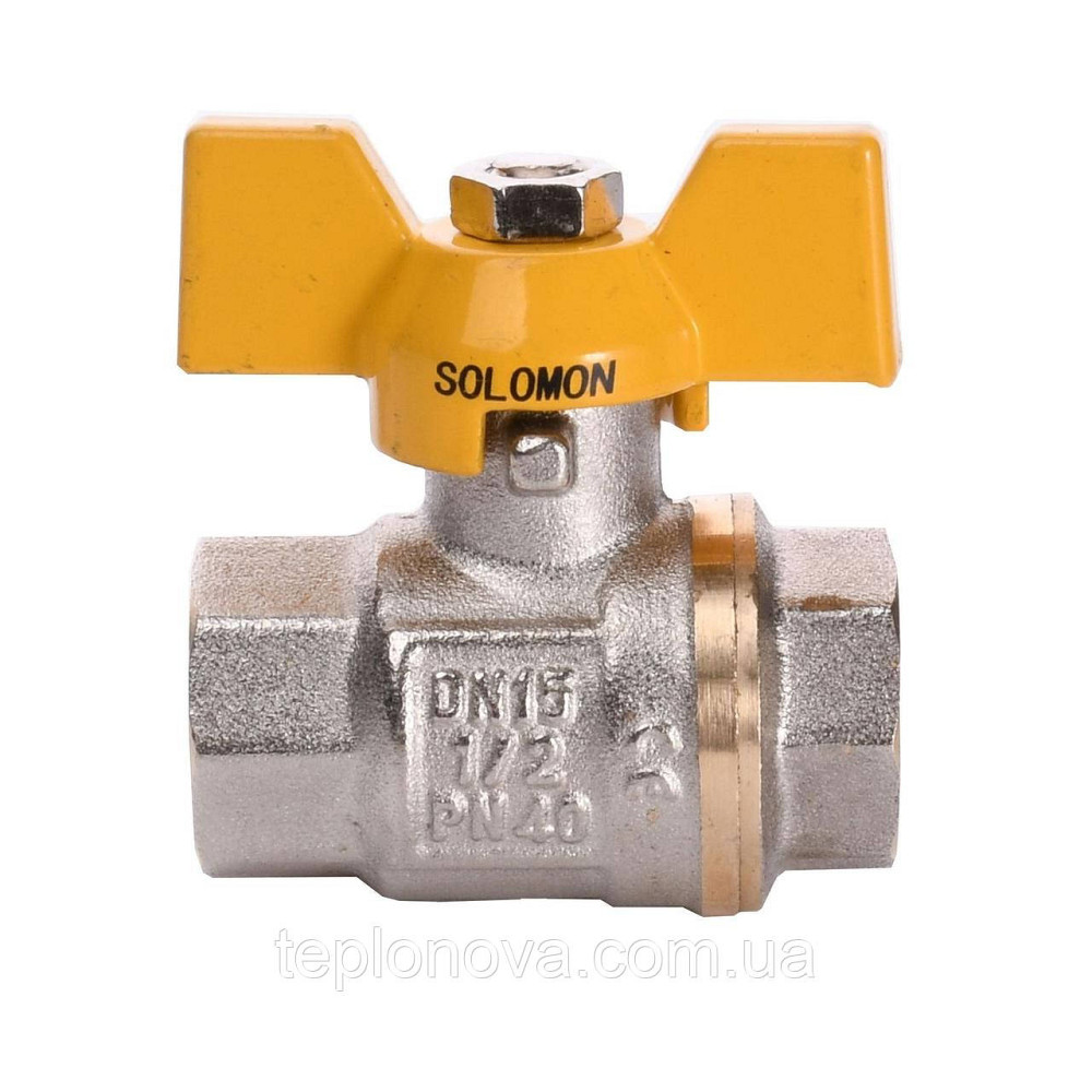 Кран шаровый прямой SOLOMON  1/2″ ВВ ЖБ PN40 B1007 Черновцы - изображение 2