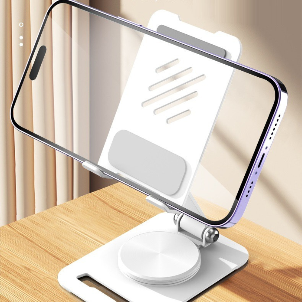 Подставка настольная под телефон холдер для смартфона или планшета до 7 дюймов,металлическая,складная, белая Каменец-Подольский - изображение 2