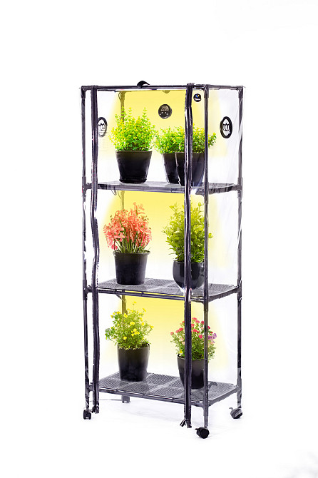 Міні теплиця з фіто світлом для дому Sezam Black Strong на коліщатках  + 3 вентилятори Борисполь - изображение 5