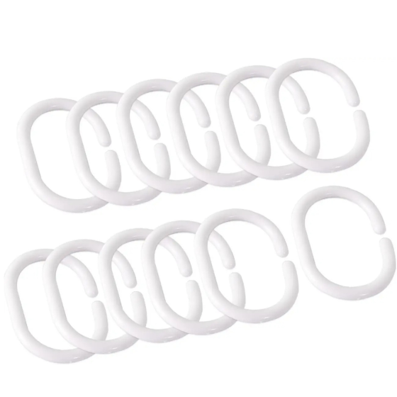 Шторка для ванної та душу з кільцями 180x180 см водостійка, шторка для ванної кімнати з гачками, PEVA, однотонний сірий Кам'янець-Подільський