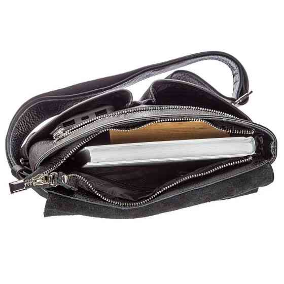 Сумка SHVIGEL 11157 з натуральної шкіри Чорна Київ