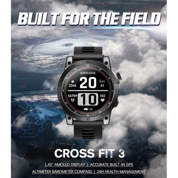 Чоловічий наручний розумний годинник North Edge CrossFit GPS з компасом (Black) Київ - фото 4