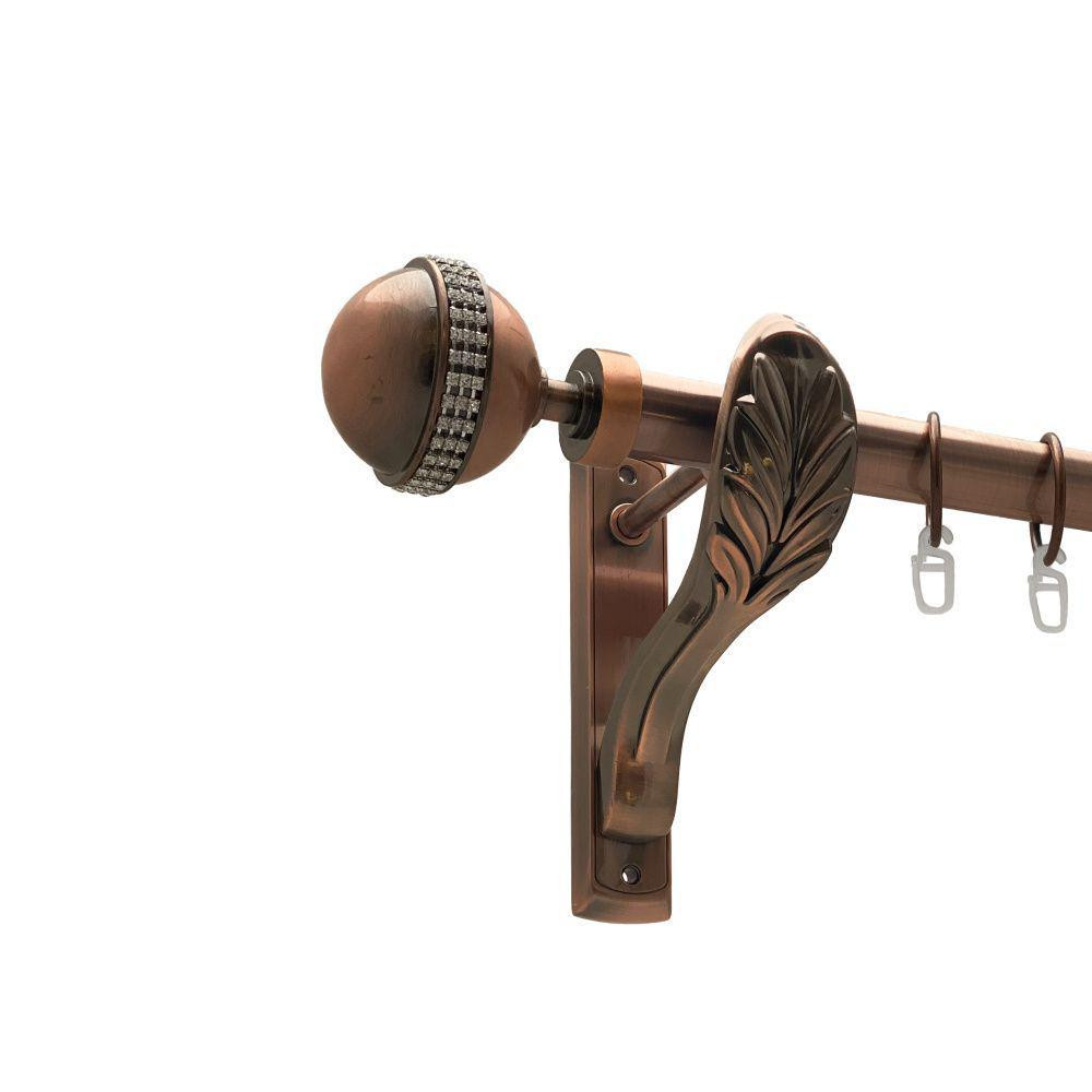 Карниз Orvit Авея металевий однорядний ретро гладка труба кільце металеве Мідь 25 мм 140 см (00-00016256) Львів - фото 1