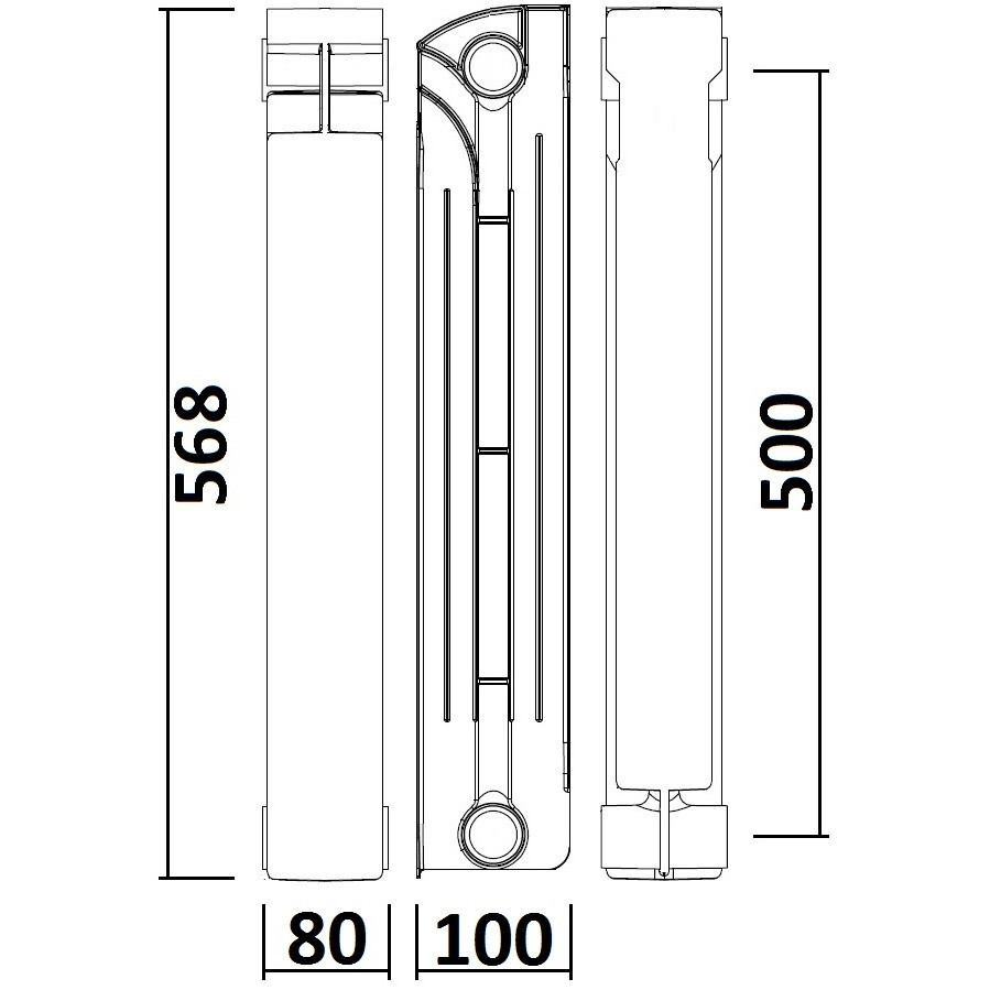 Радиатор биметаллический секционный QUEEN THERM 500/100 (кратно 10) Киев - изображение 2