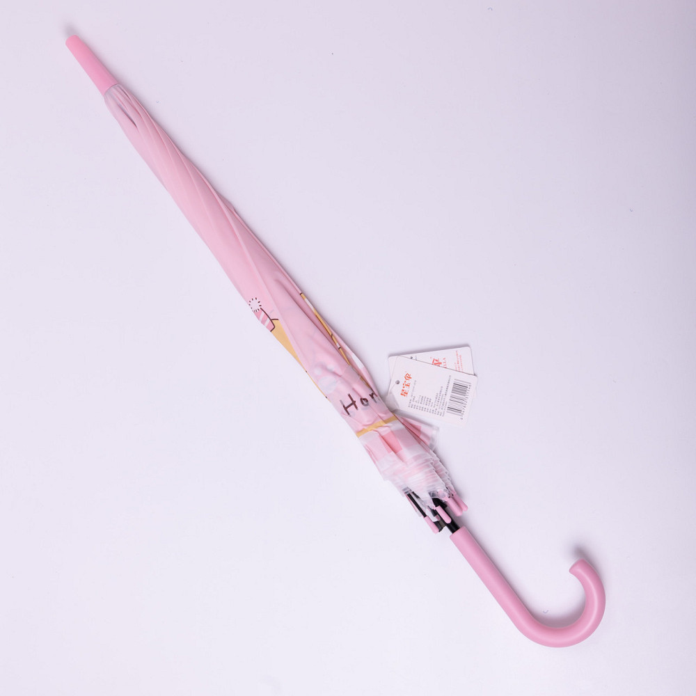 Классический детский зонт-трость полуавтомат из полиэстера прочный надежный 8 спиц диаметр 94 см Розовый HP-23-11P Киев - изображение 5