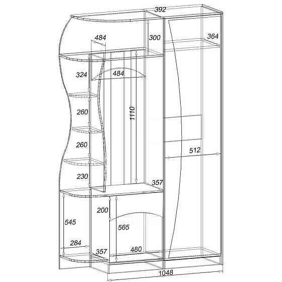Прихожая Соло-9, Дуб Сонома, 1300/400/2100 Львов