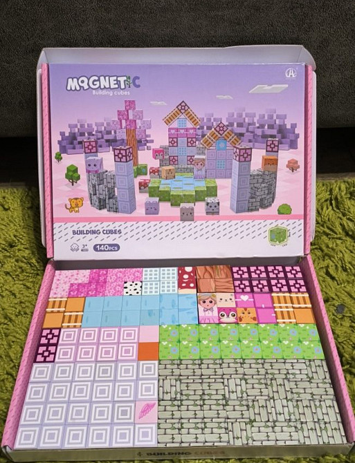 Магнітний конструктор 110 деталей Minecraft | Блоки на магнітах, 3D кубики, розвивальна іграшка Київ - фото 2